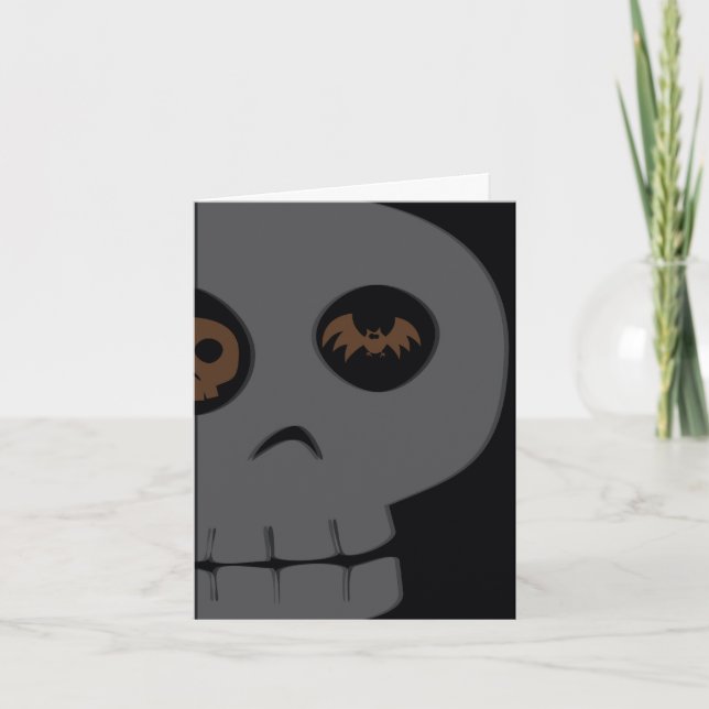 Cartes de voeux Halloween crâne et chaume (Devant)