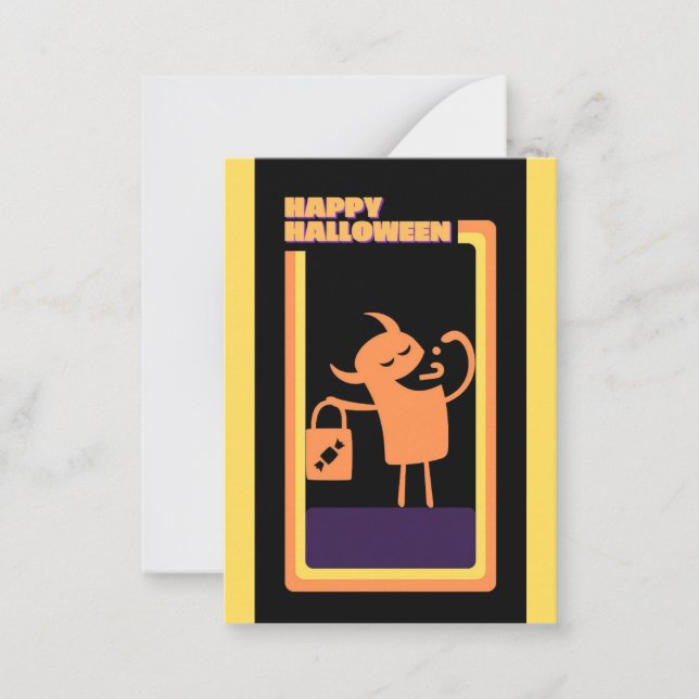 Cartes de vœux Halloween pour enfants avec monstre (Devant)