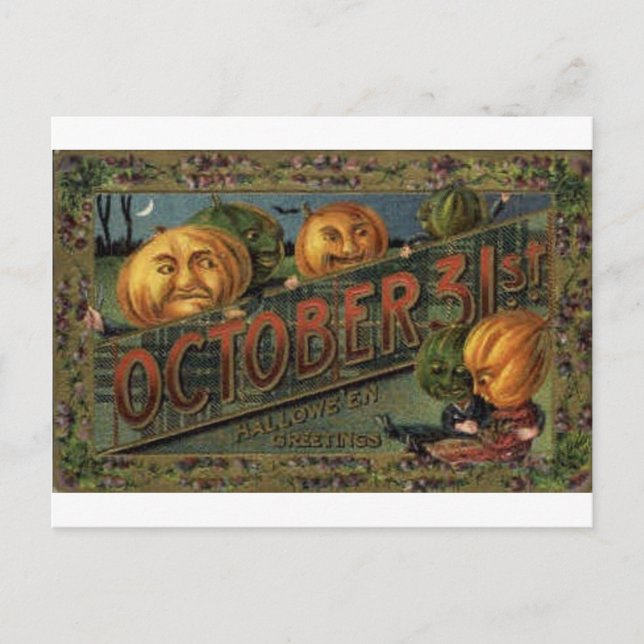 Cartes de voeux Halloween vintage Affiches classiq (Devant)