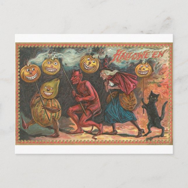 Cartes de voeux Halloween vintage Affiches classiq (Devant)