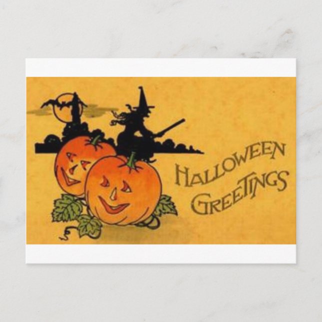 Cartes de voeux Halloween vintage Affiches classiq (Devant)
