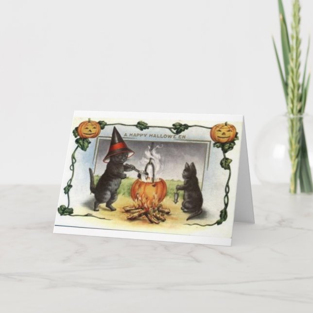 Cartes de voeux Halloween vintage Affiches classiq (Devant)