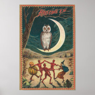 Cartes de voeux Halloween vintage Affiches classiq