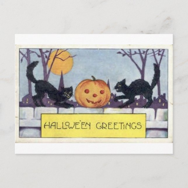Cartes de voeux Halloween vintage Affiches classiq (Devant)