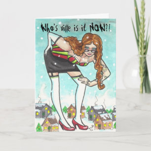 Cartes de voeux Humour de Noël Emily Grinch Ville