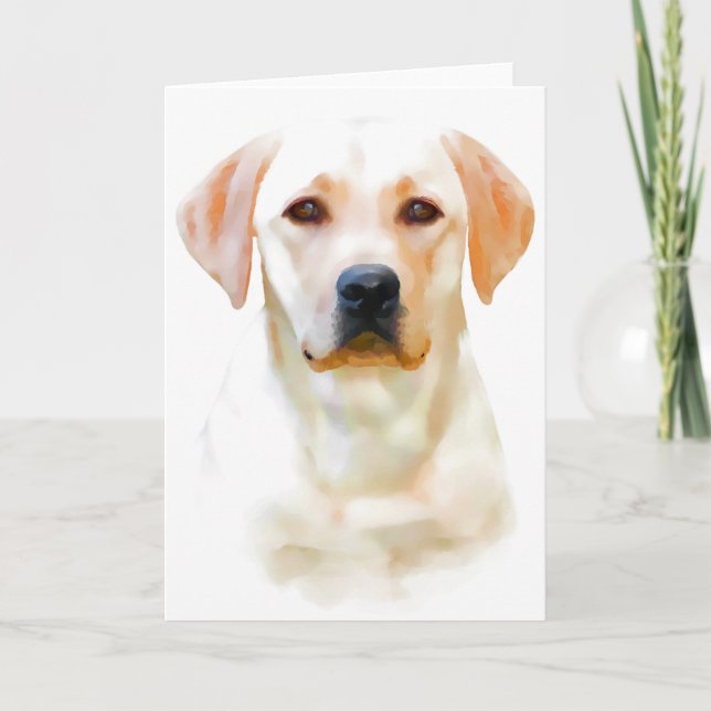 Cartes de voeux jaunes de labrador retriever (Devant)