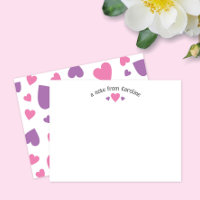 Cartes de vœux jolies et féminines avec cœurs rose