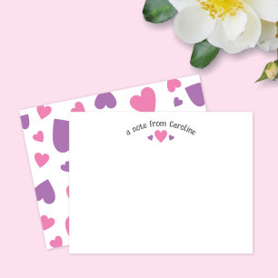 Cartes de vœux jolies et féminines avec cœurs rose