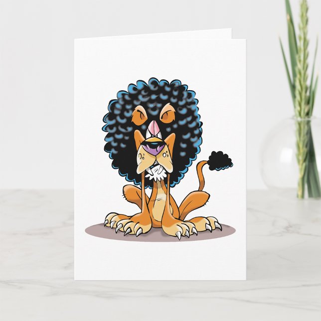 Cartes de voeux Lion en colère (Créateur téléchargé)