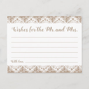 Cartes de voeux Mariage Burlap et dentelle, Rustiq