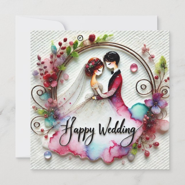 Cartes de voeux Mariages joyeuses (Devant)