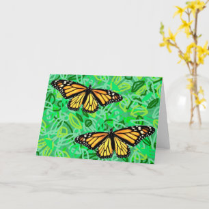 Cartes de voeux Monarques/Feuilles Abstraits