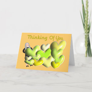 Cartes de voeux Nun "Penser à vous" Coeurs d'art