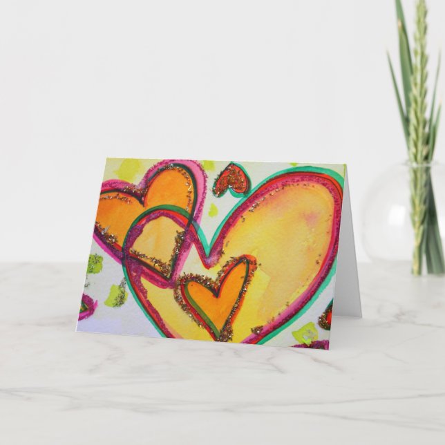 Cartes de vœux ou cartes de notes Rire Cœurs Conne (Devant)