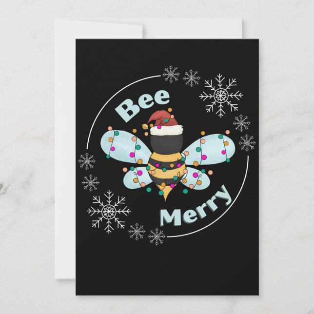 Cartes de vœux personnalisées Bee Merry (Devant)