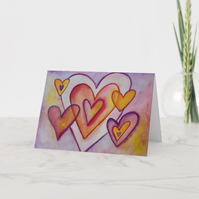 Cartes de voeux personnalisées Coeurs d'amour (Devant)