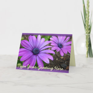 Cartes de voeux personnalisées Fleurs bleues