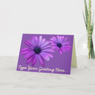 Cartes de voeux personnalisées Fleurs bleues