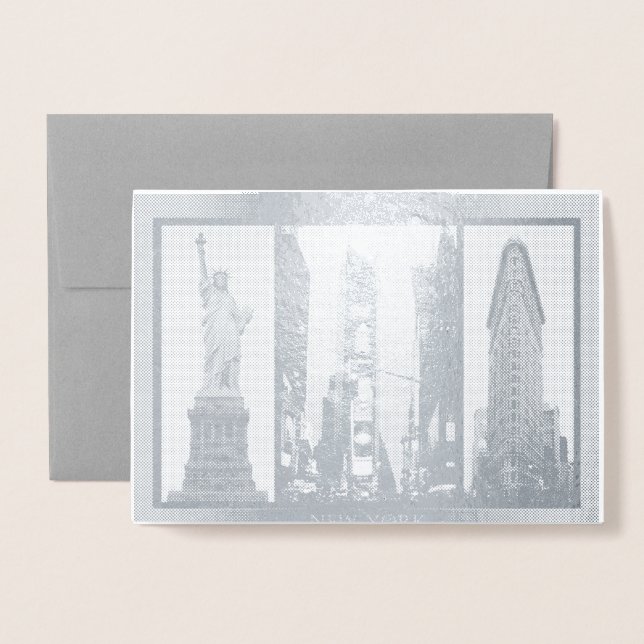 Cartes de vœux personnalisées souvenir de New York (Devant avec enveloppe)
