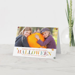 Cartes de vœux photo Halloween Feuilles d'automne