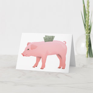 Cartes de voeux Piggy Bank