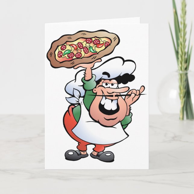 Cartes de voeux Pizza Baker (Devant)