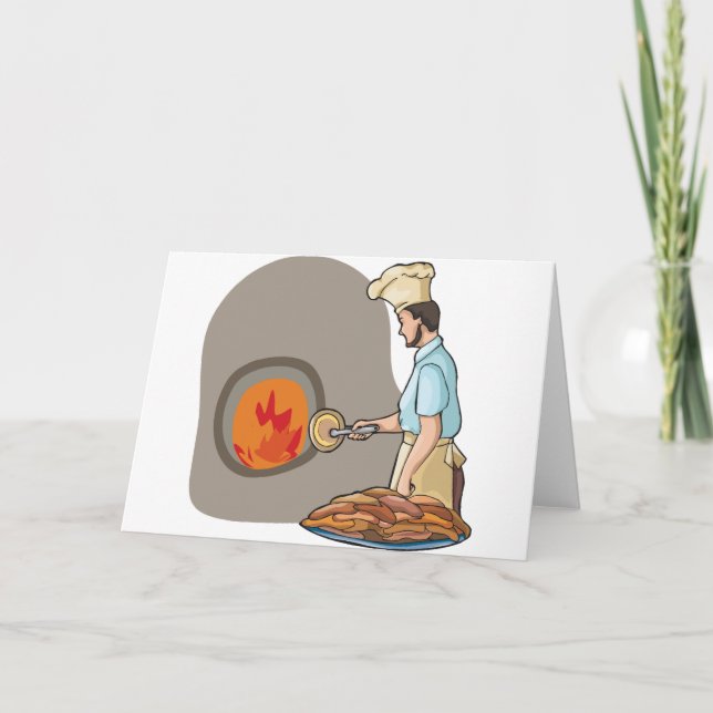 Cartes de voeux Pizza Chef (Devant)
