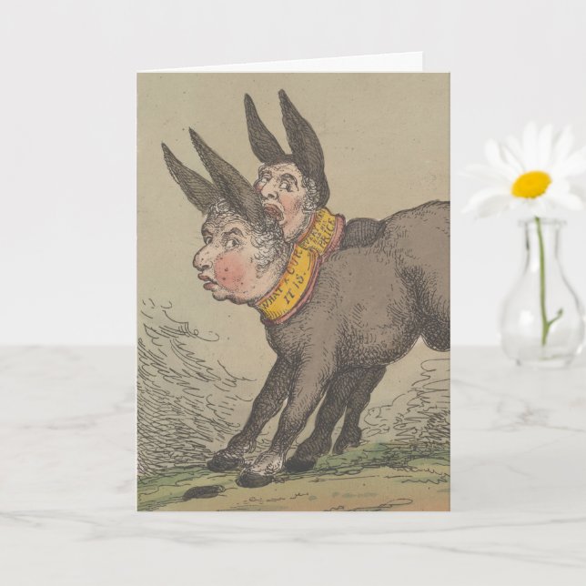 Cartes de vœux pliées - Ânes (Petite plante)