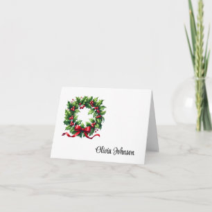Cartes de vœux pliées avec nom personnalisé pour l