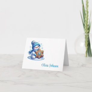 Cartes de vœux pliées avec nom personnalisé pour l