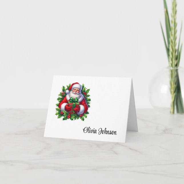 Cartes de vœux pliées avec nom personnalisé pour l (Devant)