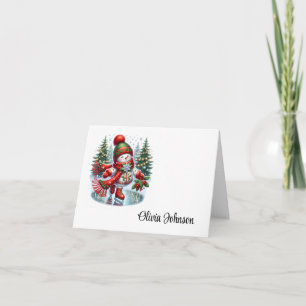 Cartes de vœux pliées avec nom personnalisé pour l
