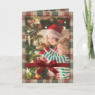 Cartes de vœux pliées avec photo Rubans enveloppan