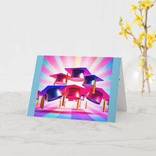 Cartes de voeux pliées chapeaux de remise de diplô