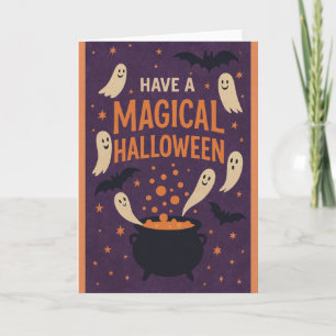 Cartes de vœux pliées Halloween de fantômes effray