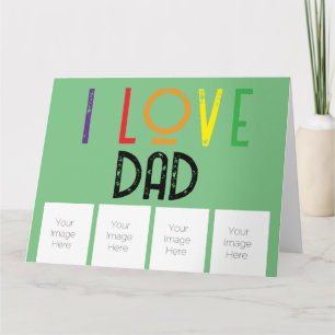 cartes de vœux pliées j'adore les photos de papa