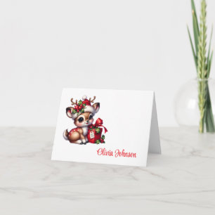 Cartes de vœux pliées pour nom personnalisé de vac
