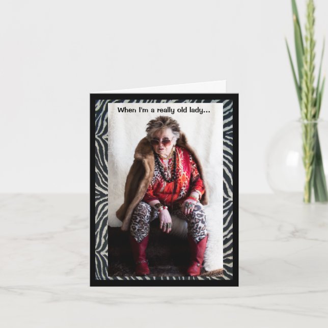 Cartes de voeux pliées vieilles et humoristiques (Devant)