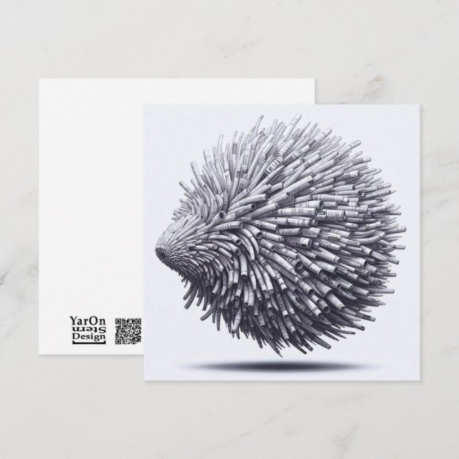 Cartes de voeux Porcupine Papier Papier (Devant / Derrière)