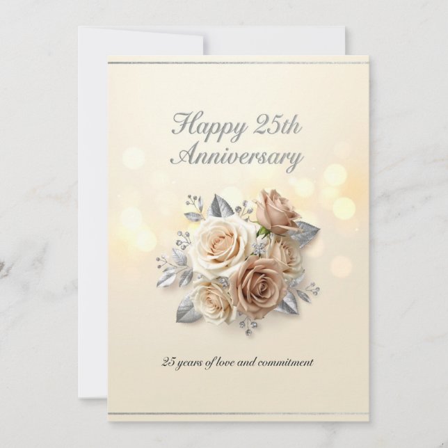 Cartes de vœux pour 25 ans de mariage (Devant)