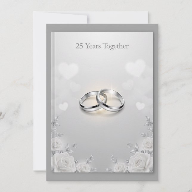 Cartes de vœux pour 25 ans de mariage (Devant)