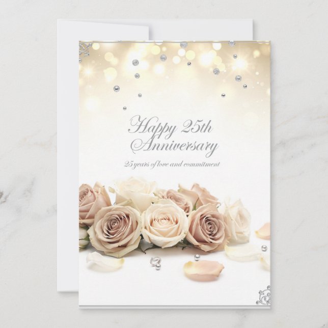 Cartes de vœux pour 25 ans de mariage (Devant)