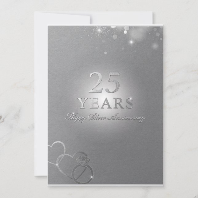 Cartes de vœux pour 25 ans de mariage (Devant)