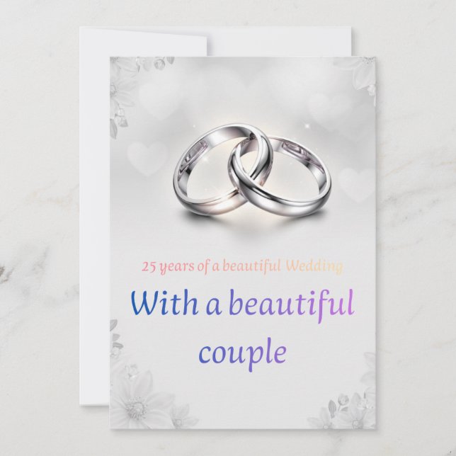 Cartes de vœux pour 25 ans de mariage (Devant)