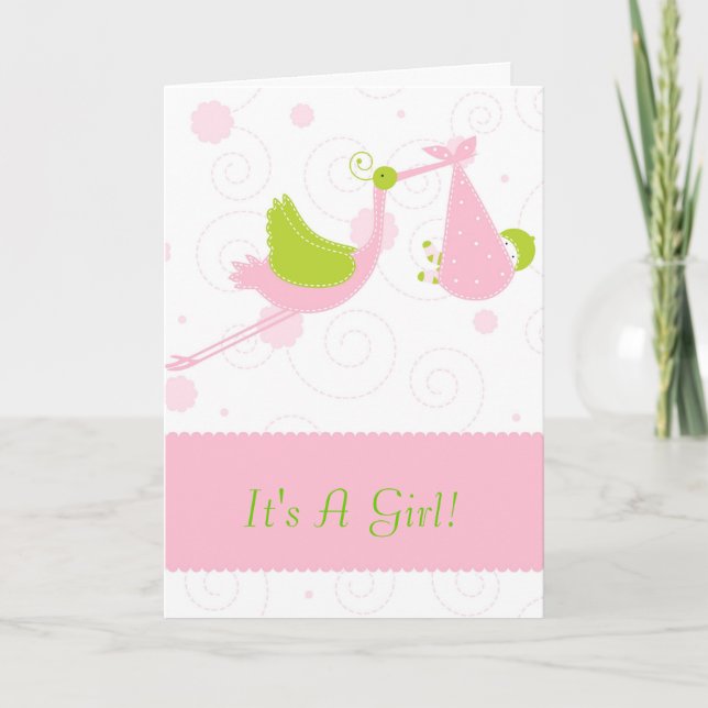 Cartes de vœux pour Baby Shower Fille (Devant)