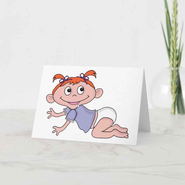 Cartes de voeux pour bébé en dessin (Devant)