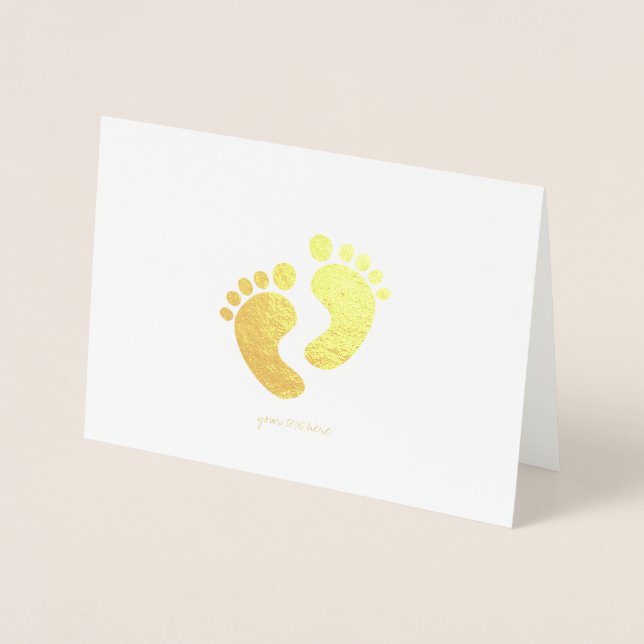 Cartes de voeux pour bébé Pile Or Etched (Devant)