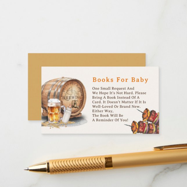 Cartes de vœux pour bébé pour BBQ Bière Causals (Devant/Arrière en situation)