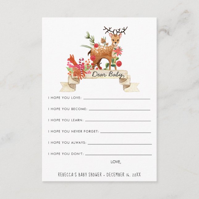 Cartes de vœux pour bébé | Renne (Devant)