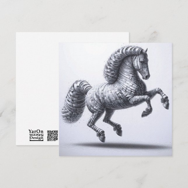 Cartes de voeux pour Cheval Papier Rolled Magazine (Devant / Derrière)